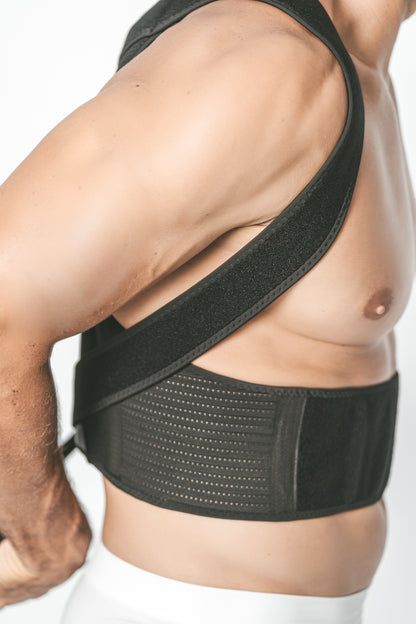 Posture corrector to relief and prevent bad posture and back pain. Easy to put yourself.